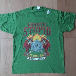 Chaotic Stupid is Not an alignment - D&D New XL Green T-Shirt